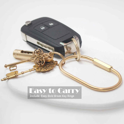 Golden brass key ring, wallet hanging decoration, screw lock key storage, carabiner key chain clip
